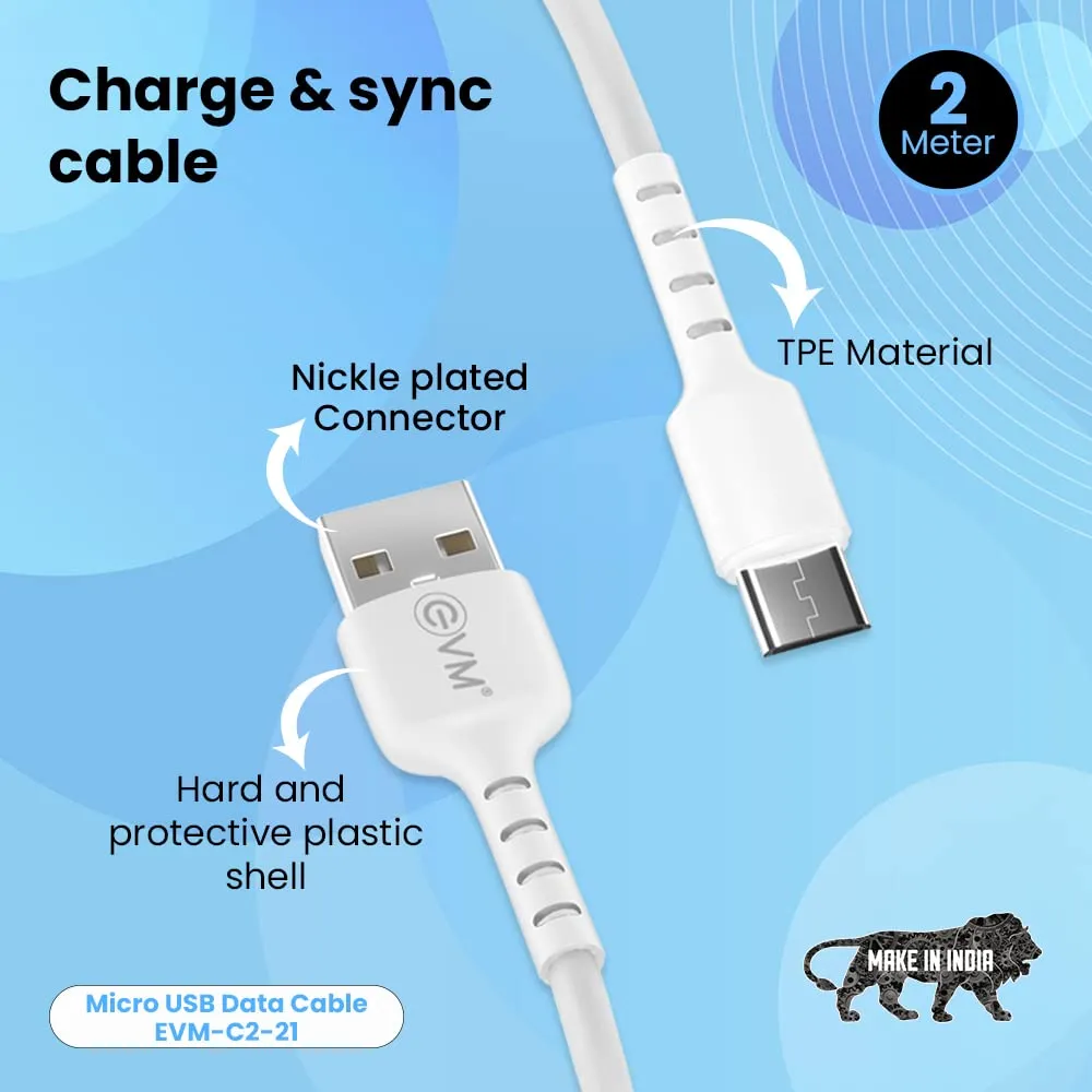 EVM Micro USB Charge & Sync Cable EVM-C2-21-W view 2